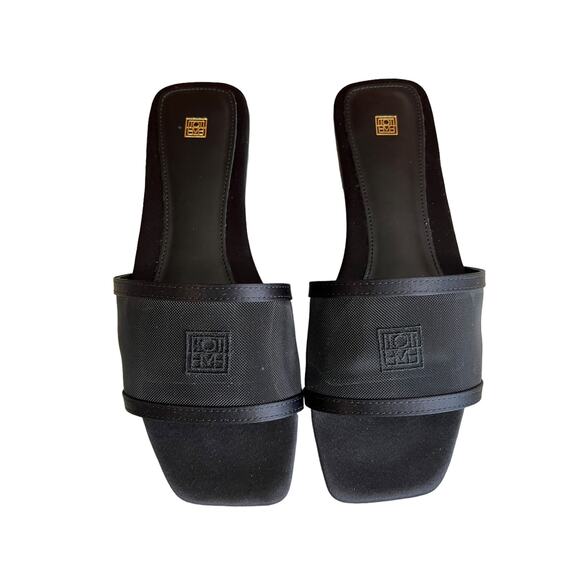 Toteme Black Mesh Logo Resort Slide Sandals 37 - Picture 5 of 8